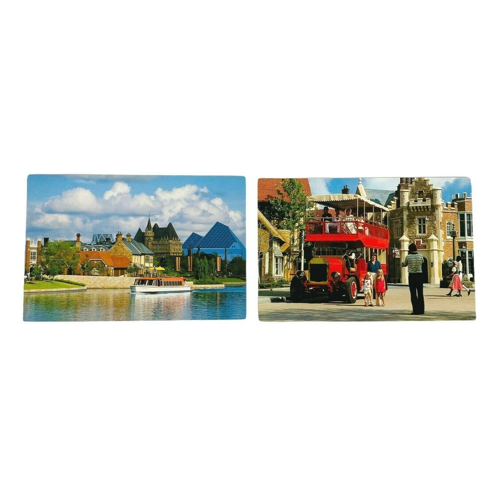 Set of 2 VTG 1982 Disney‎ Epcot Center Postcards